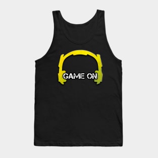 Headphones - Gamer - Graphic Gaming - Video Game Lover - Gold Yellow Tank Top